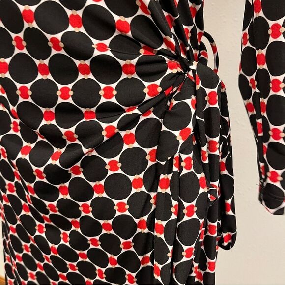 Reneec. Polka Dot long sleeve Wrap Dress size small - Picture 4 of 14